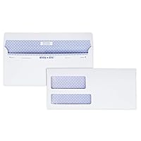 Quality Park #9 Security Envelopes, Double Window, Self Seal, Business Envelopes, For Invoices/Statements, 24 lb White, 3-7/8