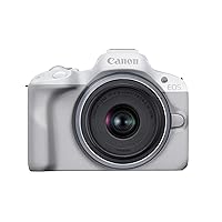 Canon EOS R50 Mirrorless Vlogging Camera (White) w/RF-S18-45mm F4.5-6.3 is STM Lens, 24.2 MP, 4K Video, Subject Detection & Tracking, Compact, Smartphone Connection, Content Creator