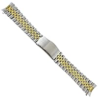 20mm Speidel Curved/Straight Two Tone Stainless Mens Fold Clasp Band XL 1669/15