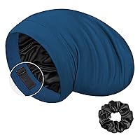 100% Mulberry Silk Bonnet for Sleeping Women, Real Silk Sleep Cap for All Hair Types, Adjustable Silk Hair Wrap