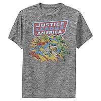 Warner Brothers Justice League Group Powers Boys Short Sleeve Tee Shirt