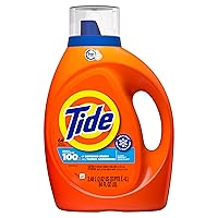 Tide Liquid Laundry Detergent, HE Compatible, Clean Breeze Scent, 64 loads, 84 fl oz