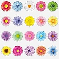 20PCS Spring Flowers Thick Gel Cling Sunflowers Window Gel Clings Decals Stickers Flower Window Decorations for Kids Toddlers Home Airplane Classroom Nursery Spring Party Supplies Removable Reusable