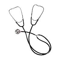 Dual Head Teaching Stethoscope - Nursing Student Stethoscope - Medical Training Stethoscope, Black
