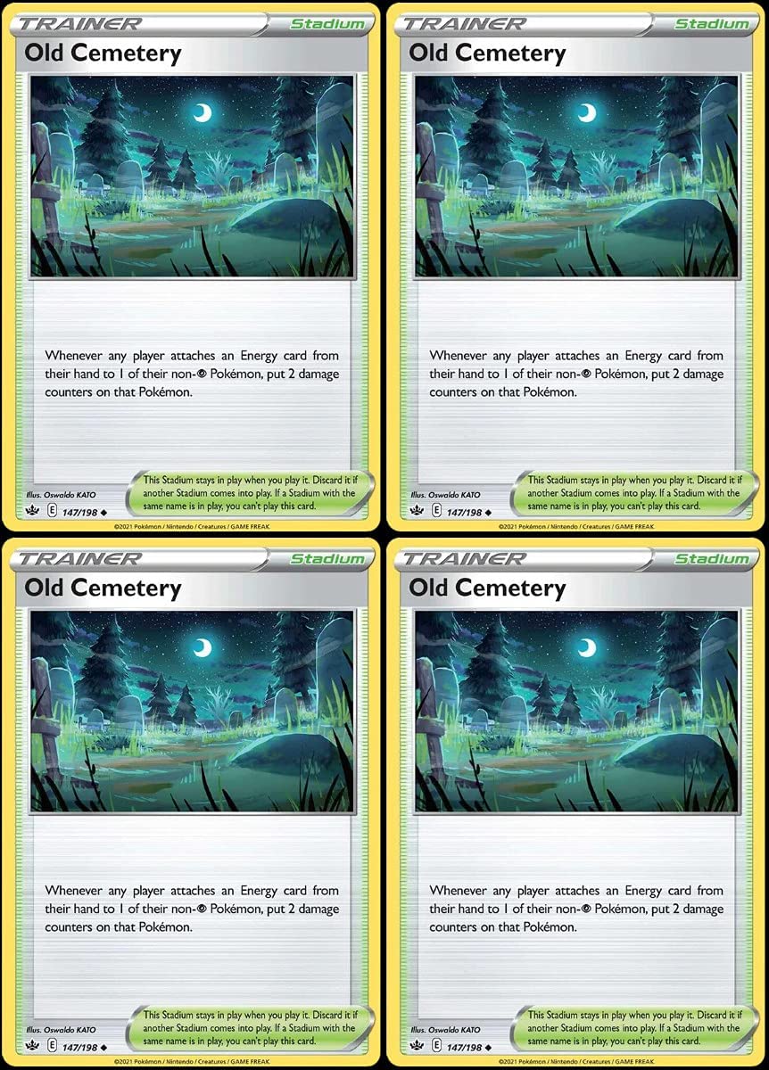 Old Cemetery 147/198 - Chilling Reign - Pokemon Trainer Stadium Card Lot - Playset x4