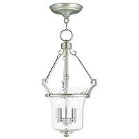 Livex Lighting 50922-91 Americana Two Light Pendant from Cortland Collection in Pwt, Nckl, B/S, Slvr. Finish, Brushed Nickel