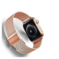 Milanese Watchband for Watch 38mm 40mm 42mm 44mm Stainless Steel Women Men Bracelet Band Strap for i-Watch 7 3 4 5 6 SE (Color : Rose Gold, Size : 44mm)