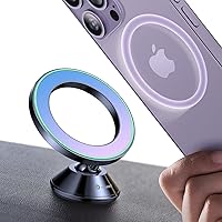 VICSEED Fit for MagSafe Car Mount [Colorful Gradient] Magnetic Phone Holder for Car Dashboard [Lasting & Never Fall] All Metal Sturdy Phone Mount for Car Dash Fit iPhone 14 13 12 Pro Max All Mobile