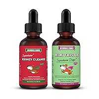 Kidney Cleanse Drops Plus Milk Thistle Drops - for Dog Urinary Tract, Kidney, Liver Health & Overall Wellness – Kidney Cleanse 2 Ounces - Milk Thistle 2 Ounces