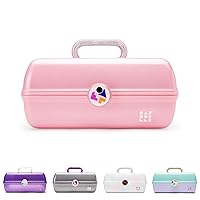 Caboodles On-The-Go Girl Makeup Box, Hard Plastic Makeup Organizer Box, Built-In Mirror, Secure Latch for Safe Travel, Spacious Storage for Large Items