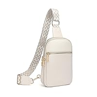 Anti Theft Small Sling Bag for Women Cross Body Bag Trendy, RFID Fanny Packs Vegan Leather for Women Travel Belt Purse (1-Beige)