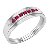 Dazzlingrock Collection Mens Comfort Fit Anniversary Wedding Band, Available in Various Round Diamonds, Gemstones & Metal in 10K/14K/18K Gold & 925 Sterling Silver