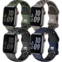 Adorve Compatible with Apple Watch Band 49mm 45mm 44mm 42mm for Men Women,4 Pack Silicone Sport Replacement Wristband for iWatch Ultra 2 SE Series 9 8 7 6 5 4 3 2 1,Anthracite/DarkBlue/Green/Olivegrey