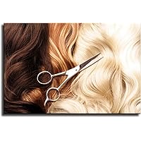GLdoEN Lady Hair Salon Canvas Painting Art Poster Hairdressing Modern Aesthetic Decoration Background Barbershop Decor (60x90cm frame)