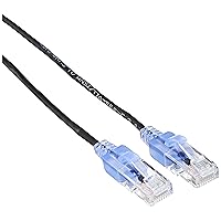 Monoprice Cat6A Ethernet Patch Cable - Snagless RJ45, 550Mhz, 10G, UTP, Pure Bare Copper Wire, 30AWG, 5-Pack, 20 Feet, Black - SlimRun Series