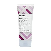 Amazon Brand - Solimo Sheer Face Sunscreen SPF 30, Formulated without Octinoxate & Oxybenzone, Unscented, 3 fl oz (Pack of 1)