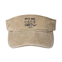 River Hair Don’t Care Sun Sports Visor Hat Adjustable Cap for Women and Men Black