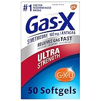 Gas-X Ultra Strength 180mg Gas Relief Softgels 50 Count & Chloraseptic Cherry Sore Throat Lozenges 18 Count Bundle