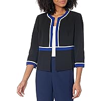 Kasper Women's Cardigan Jacket with Contrast Frame & Piping