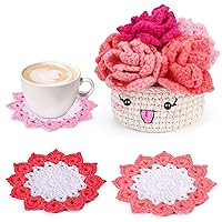 Crochet Mat DIY Crochet Kits For Beginner Crochet Starter Pack With Yarn Ball DIY Handcrafted Accessories Set Personalized Lifestyle Product