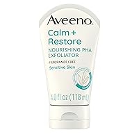 Calm + Restore Nourishing PHA Facial Exfoliator Daily for Sensitive Skin, Fragrance-Free & Non-Abrasive Oat Formula to Gently Exfoliate & Cleanse Skin, Hypoallergenic, 4 fl. Oz