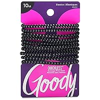 Nonslip Womens Elastic Hair Tie - 10 Count, Black - 4MM for Medium Hair- Ouchless Hair Accessories for Women Perfect for Long Lasting Braids, Ponytails and More - Pain-Free