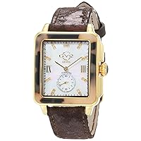 GV2 Padova Women's Swiss Quartz Gemstone Watch, Genuine Italian Handmade Leather Strap