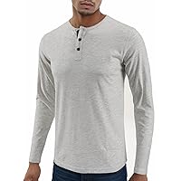 Men's Classic Vintage Slim Fit Short/Long Sleeve Active Sports Gym Baseball Henley Tee Shirts