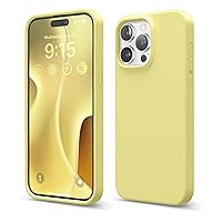 elago Compatible with iPhone 15 Pro Max Case, Liquid Silicone Case, Full Body Protective Cover, Shockproof, Slim Phone Case, Anti-Scratch Soft Microfiber Lining, 6.7 inch (Yellow)