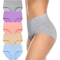 Annenmy Womens Cotton Underwear High Waisted No Muffin Top Full Briefs Soft Stretch Breathable Ladies Panties for Women