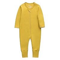 O2 BABY Baby Organic Cotton Footless Sleep and Play, Baby Boy and Girl Zip Front Romper, Long Sleeve Pajamas