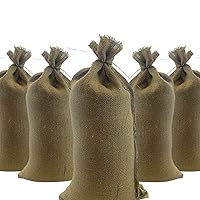 DURASACK Heavy Duty Burlap Sand Bags with Tie Strings Empty Sand-Bags for Flooding and Erosion Control, 14x26 inches, Pack of 5