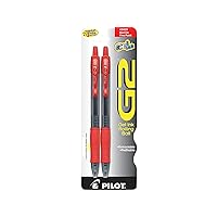 G2 Premium Gel Roller Pens, Fine Point 0.7 mm, Red, Pack of 2