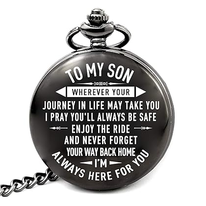 levonta Gifts for Men Husband Son Brother Grandson Dad, Personalized Pocket Watch Gift for Him