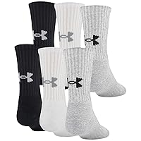 Under Armour Youth Training Cotton Crew Socks, Multipairs