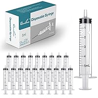 5ML Luer Slip Syringe without Needle, Liquid Plastic Syringe for Scientific Labs, Individually Sealed, Measuring Syringe Tools -20 Pack