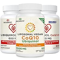 CoQ10 600mg 2PCS Bundle with 1000mg Liposomal CoQ10 Ubiquinol Supplement 1PCS