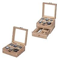 Watch Box Case Organizer Display Storage with Jewelry Drawer for Men Women Gift, Wood 9S65SNS1 B1TZ4QRP