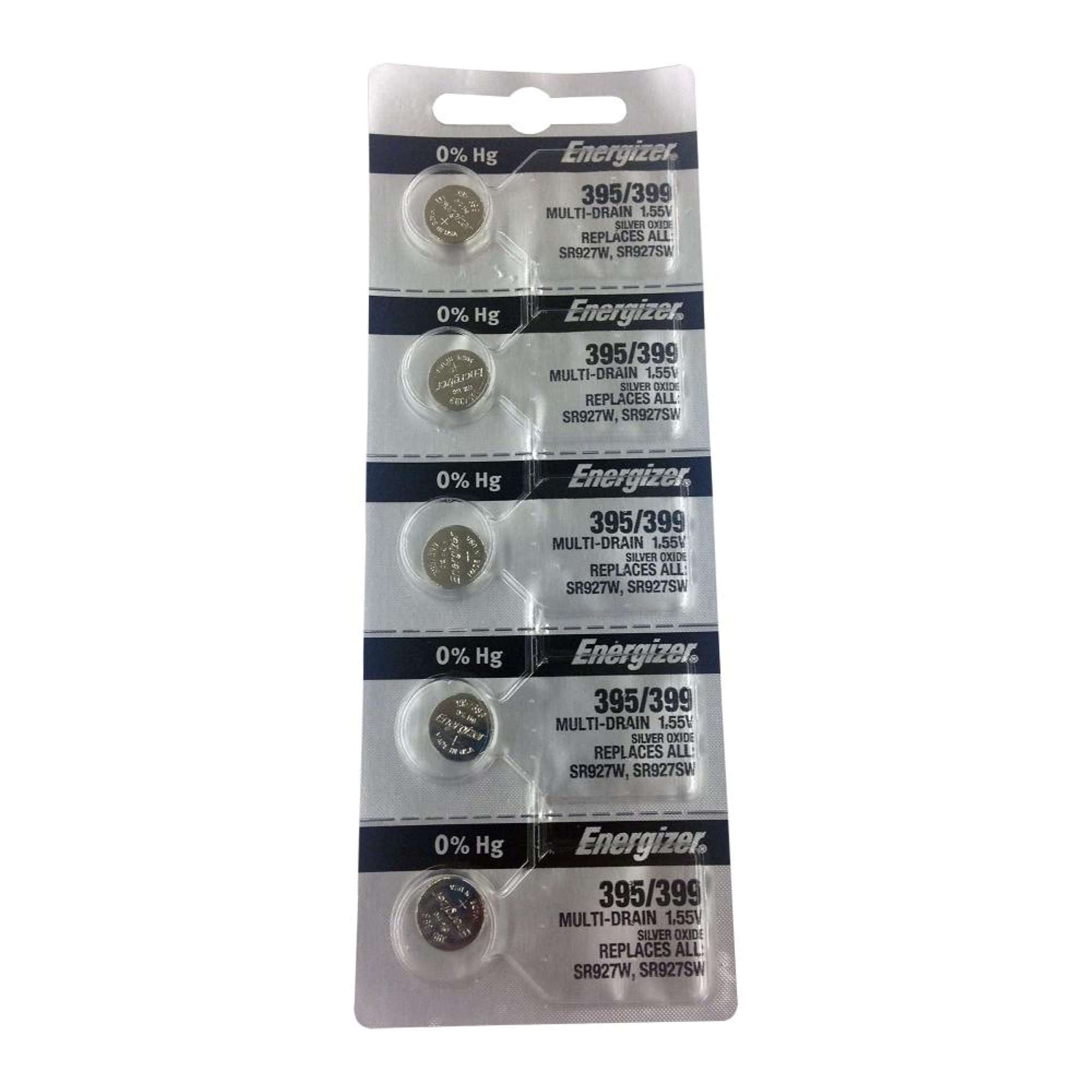 Energizer 395/399 Silver Oxide 5 Batteries (SR927W / SR927SW)