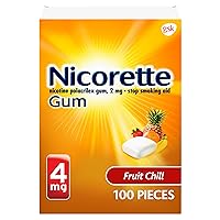 4 mg Nicotine Gum to Help Quit Smoking - Fruit Chill Flavored Stop Smoking Aid, 100 Count