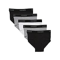 Hanes Boys' Ultimate Briefs W/Comfortsoft Waistband, 5-Pack Assorted Colors M