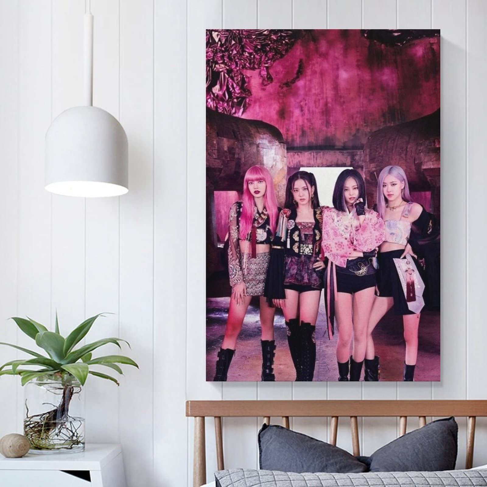 Mua Black Pink Poster Red Canvas Poster Bedroom Decoration Sports ...