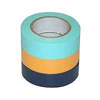 DT15-3P-11 Masking Tape, D Tape, Printed Pattern, Washi Paper, Pack of 3, Solid Colors, 3 Colors