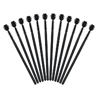 100PCS Disposable Silicone Eyelash Mascara Wands Brushes, Cosmetic Eyelash Extension Applicators, Professional Makeup Tool Set (Black)