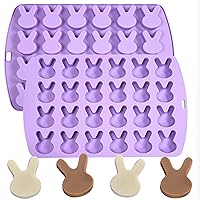 Easter Bunny Silicone Mold for Chocolate 24 Cavities Easter Bunny Cookie Molds for Baking Rabbit Jello Candy Molds Easter Soap Molds Ice Cube Candle Molds for Cupcake Decorations