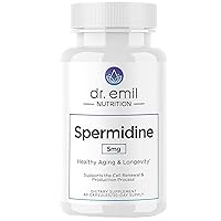 DR EMIL NUTRITION Spermidine 5mg - Spermidine Supplements for Men & Women - Aging Supplement with Pure Spermidine 3HCL & Thiamin 20mg - 60 Capsules, 30 Day Supply