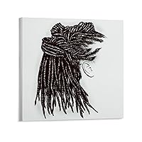 Hair Salon Poster African Women Braids Creative Hairstyle Haircut Beauty Painting Art Poster (3) Canvas Painting Posters And Prints Wall Art Pictures for Living Room Bedroom Decor 8x8inch(20x20cm) Un