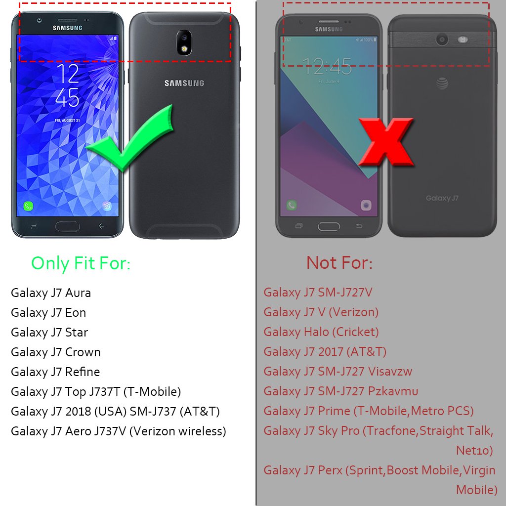 Sucnakp for Samsung Galaxy J7 2018 case, Galaxy J7 V 2nd Gen Case,Galaxy J7 Refine Case,Galaxy J7 Aero,J7 Star,J7 Top,J7 Crown,J7 Aura,J7 Eon,J737V,J737T,TPU Protective Case Cover(Red)