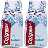 Colgate Max White Toothpaste with Mini Breath Strips, Crystal Mint - 4.6 oz - 2 pk