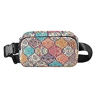 Colorful Mandala Turkish Fanny Packs for Women Everywhere Belt Bag Fanny Pack Crossbody Bags for Women Girls Fashion Waist Packs with Adjustable Strap Bum Bag for Outdoors Sports Travel Shopping